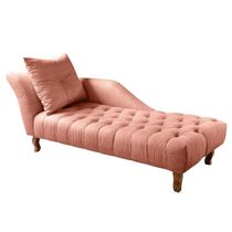 Divã Chesterfield Anna Recamier 160cm Via Veludo Rosê Lado Esquerdo