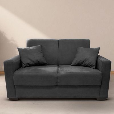 Sofá Estofado 2 Lugares Sala Estar Recepção Clarice Suede preto