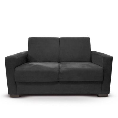 Sofá Estofado 2 Lugares Sala Estar Recepção Clarice Suede preto