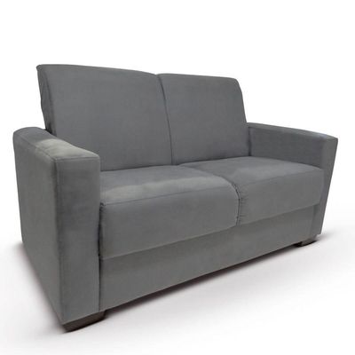 Sofá 2 Lugares Sala De Estar Recepção Suede Vitória Cinza