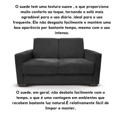 Sofá Estofado 2 Lugares Sala Estar Recepção Clarice Suede preto
