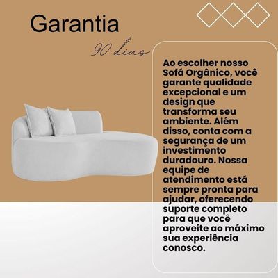 Sofá Orgânico Sala E Recepção Bouclé Cor:bege