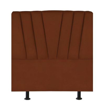Cabeceira Estofada Cama Box Solteiro 100 Cm Ariel Veludo terracota
