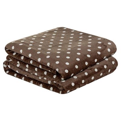 Manta Flannel Microfibra Mimosa Padrão - Cáqui - 100% Poliéster