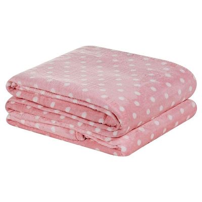 Manta Flannel Microfibra Mimosa Padrão - Rosa - 100% Poliéster