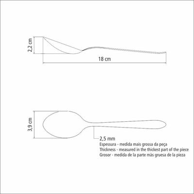Colher Para Sobremesa Tramontina Satri Em Aço Inox Tramontina