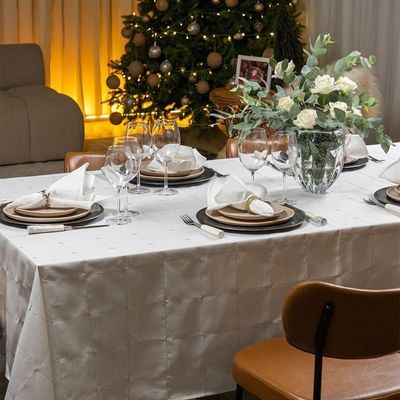 Toalha De Mesa Copa E Cia Unité Sirius Branco - 10 Lugares Retangular 180 X 320 Cm