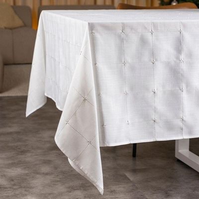 Toalha De Mesa Copa E Cia Unité Sirius Branco - 10 Lugares Retangular 180 X 320 Cm