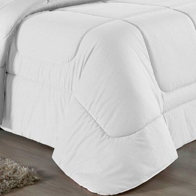 Edredom King Nobre 1 Peça Dupla Face 2,50m X 2,90m Malha 100% Algodão - Branco