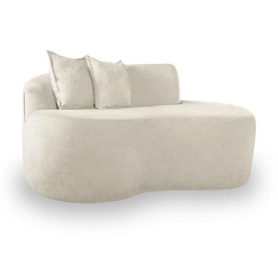 Sofá Design Robusto Elegante Curvo Bouclé Off White