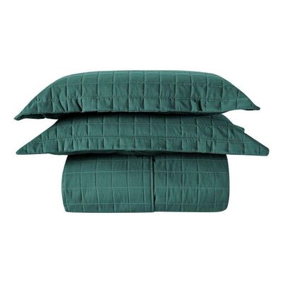 Kit Colcha Matelassê Percal 300 Fios Basic Queen 07 Peças 100% Poliéster - Verde Mountains