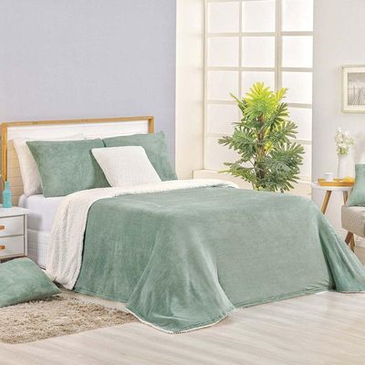 Cobertor Canada King Size 1 Peça Dupla Face Fleece E Sherpa 100% Poliéster - Fendi
