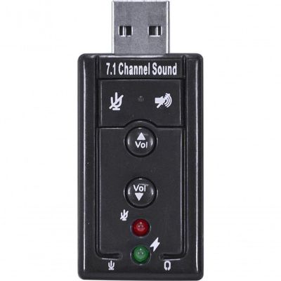 Adaptador Placa De Som Usb 7.1 Canais Virtual