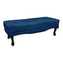 Recamier 1,95m Com Pés Luiz Xv E Acabamento Luxo Em Tecido Suede Vicenza - Lucadi azul