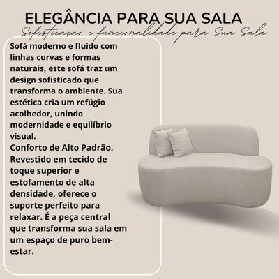 Sofá Ondulado Orgânico Pequeno 2 Lugares Sala Bouclé Verde Musgo