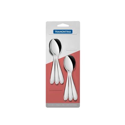 Conjunto de colheres para cha Tramontina Maresias  aço inox 6 pç.