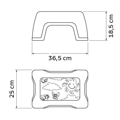 Kit 2 Banquinhos Infantis Decorados Plástico Rosa Tramontina Brinquedoteca Banco Multiuso