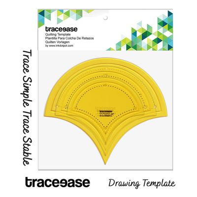 Conjunto de 3 Estênceis de Molde Concha 7,6/10,2/12,7 cm para Costura DIY, Colcha e Patchwork - 2M - Traceease Amarelo