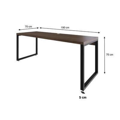 Mesa Presidente 190x70x75cm Yon - Nogueira-est.preta Nogueira-est.preta