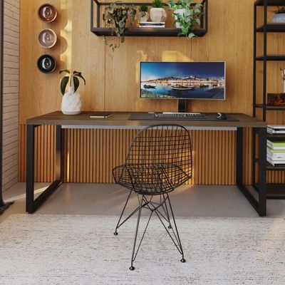 Mesa Presidente 190x70x75cm Yon - Nogueira-est.preta Nogueira-est.preta
