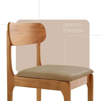 Conjunto Com 2 Cadeiras De Jantar Star Moderna Mobília Ambar / Imbuia Nat.