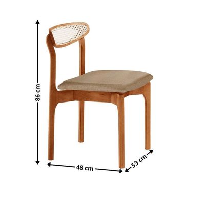 Conjunto 2 Cadeira De Jantar Noronha Premium Moderna Mobília Turim 07 / Imbuia Nat.
