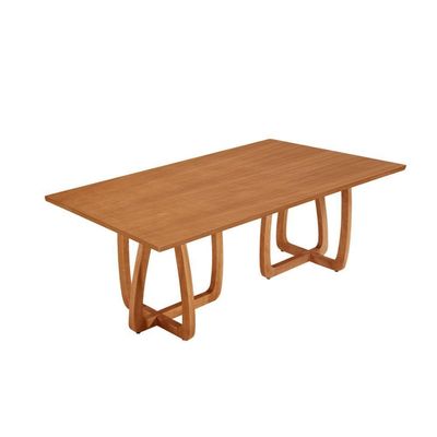 Mesa Para Sala De Jantar Flora Tampo Canto Moeda Laminado Cinamomo Imbuia