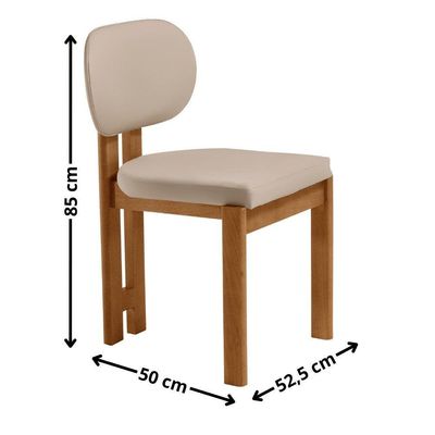 Mesa Portugal Tampo Laminado Barril 6 Cadeiras Nala Moderna Vel Creme /imbuia Nat/cinam. Imbuia