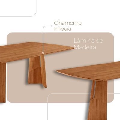 Sala De Jantar Mesa Florida Tampo Laminado Barril 8 Cadeiras Vel Creme /imbuia Nat/cinam. Imbuia