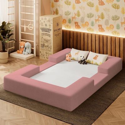 Cama Montessoriana Berço Infantil 100% Espuma Balaqui Decor Rosa