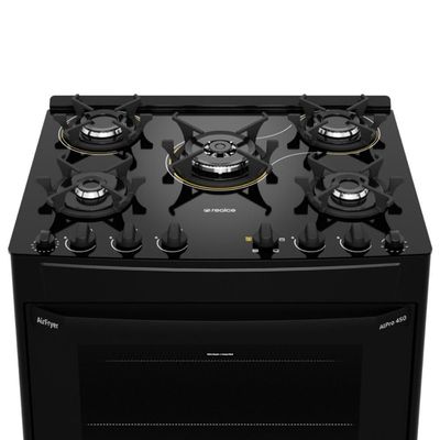 Fogão 5 Bocas A Gás/elétrico Com Airfryer Alpro 450 Realce CR234 Preto 220V
