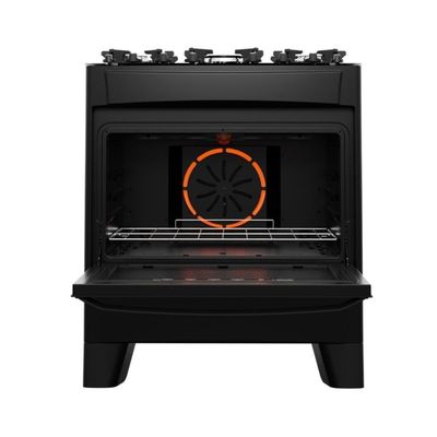 Fogão 5 Bocas A Gás/elétrico Com Airfryer Alpro 450 Realce CR234 Preto 220V