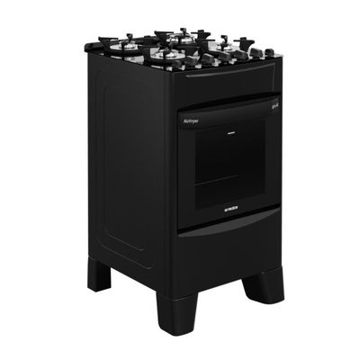 Fogão 4 Bocas A Gás/elétrico Com Airfryer Alpro 440 Realce CR231 Preto 110V
