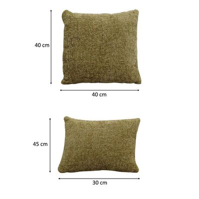 Kit 02 Almofadas Decorativas 30x45cm E 40x40cm Linhão Mostarda - Nexta Casa