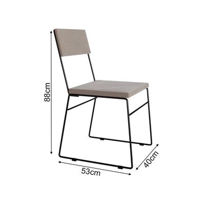 Kit 4 Cadeiras De Jantar Málaga Veludo Bege Para Mesa Sala Cozinha Conforto E Decoração Home - Bege