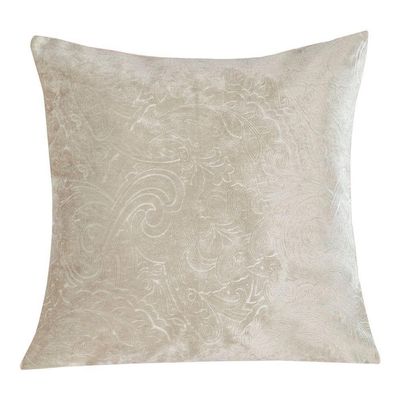 Capa Almofada Ellen Veludo Jacquard 1 Peça 100% Poliéster - Marfim