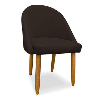 Cadeira Decorativa Estofada Para Sala Recepção Cozinha Lua Star Veludo Marrom Eli Móveis E Decoração