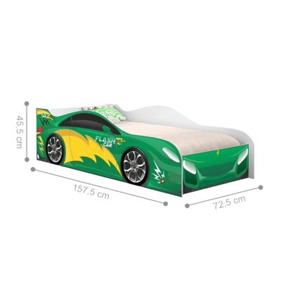 Cama Carro Infantil Raios Verde