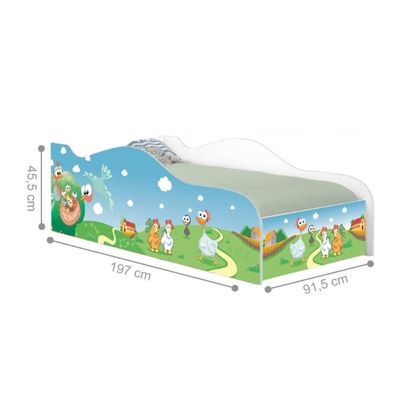 Cama Carro Fun Adesivada Fazendinha Solteiro