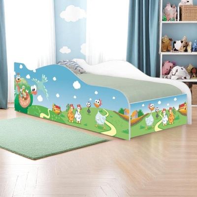 Cama Carro Fun Adesivada Fazendinha Solteiro