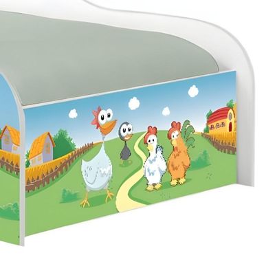 Cama Carro Fun Adesivada Fazendinha Solteiro