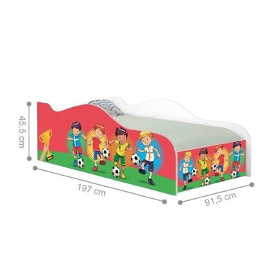 Cama Carro Fun Adesivada Futebol Meninos Solteiro