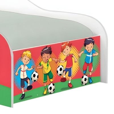 Cama Carro Fun Adesivada Futebol Meninos Solteiro