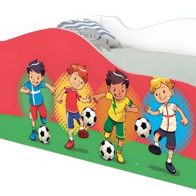 Cama Carro Fun Adesivada Futebol Meninos Solteiro