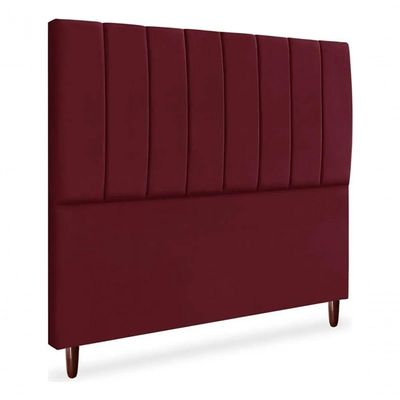 Cabeceira De Cama Box Carla Casal King 195 Cm Suede Bordo Eli Móveis E Decoração