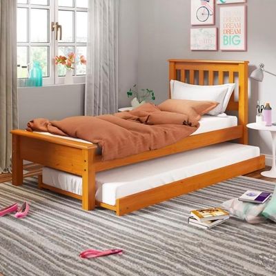 Cama De Solteiro Madeira Maciça Com Cama Auxiliar 706x715la Mell Acetinado Marjori Mel Acetinado