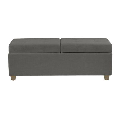 Canto Alemão Recamier Bau + Painel Madri 140cm Suede Cinza - Inova Decor