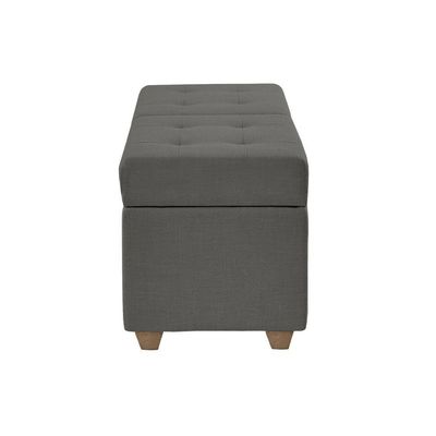 Canto Alemão Recamier Bau + Painel Madri 140cm Suede Cinza - Inova Decor