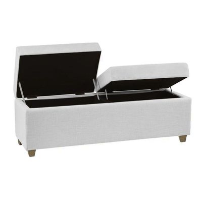 Canto Alemão Recamier Bau + Painel Madri 120cm Suede Branco - Inova Decor