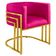 Cadeira Poltrona Luxo Base De Metal Tripla Dourado Sala De Jantar Recepção Veludo Rosa Pink Do Lar Móveis E Decoração